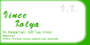 vince kolya business card